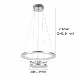 Modern Pendellampa Akryl 2 Ringar Lampa 40+20Cm