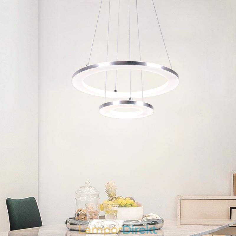 Modern Pendellampa Akryl 2 Ringar Lampa 40+20Cm