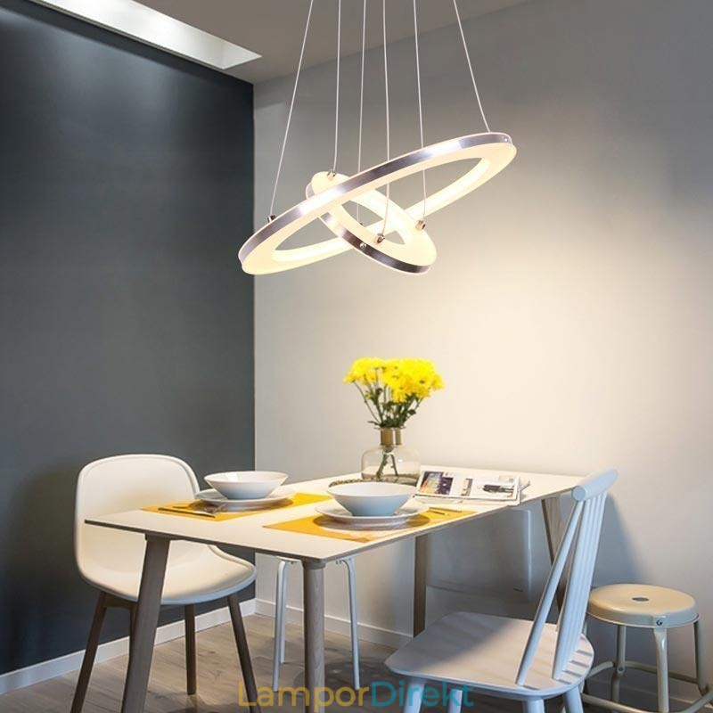 Modern Pendellampa Akryl 2 Ringar Lampa 40+20Cm
