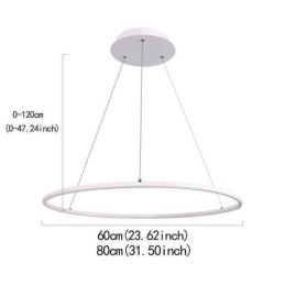Modern Pendelljus Cirkel Lampa 60Cm 80Cm