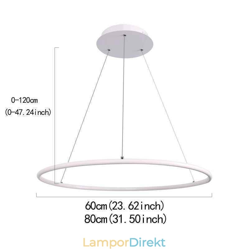 Modern Pendelljus Cirkel Lampa 60Cm 80Cm