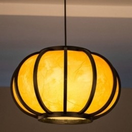 Creative Japanese Bambu Pendel Light Modern Enkel Pendel Light Tearoom Round Light