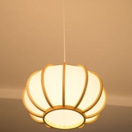 Creative Japanese Bambu Pendel Light Modern Enkel Pendel Light Tearoom Round Light