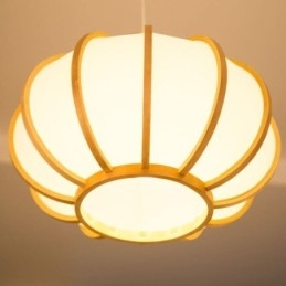 Creative Japanese Bambu Pendel Light Modern Enkel Pendel Light Tearoom Round Light