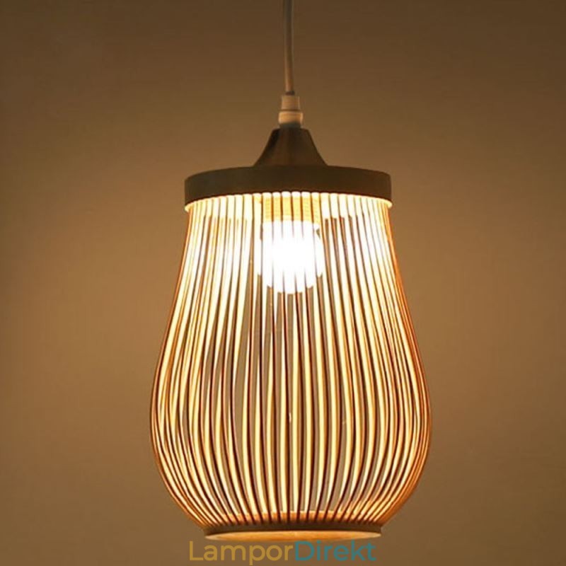 Ihålig Bur Taklampa Modern Bambu Taklampa