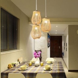 Ihålig Bur Taklampa Modern Bambu Taklampa