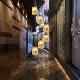 Ihålig Bur Taklampa Modern Bambu Taklampa