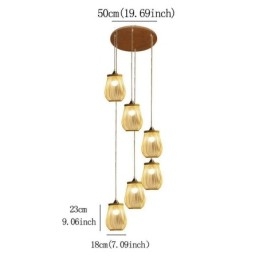 Ihålig Bur Taklampa Modern Bambu Taklampa