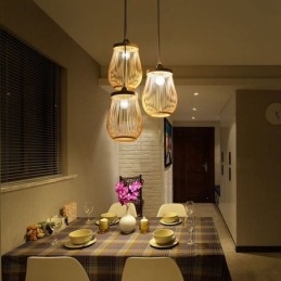 Ihålig Bur Taklampa Modern Bambu Taklampa