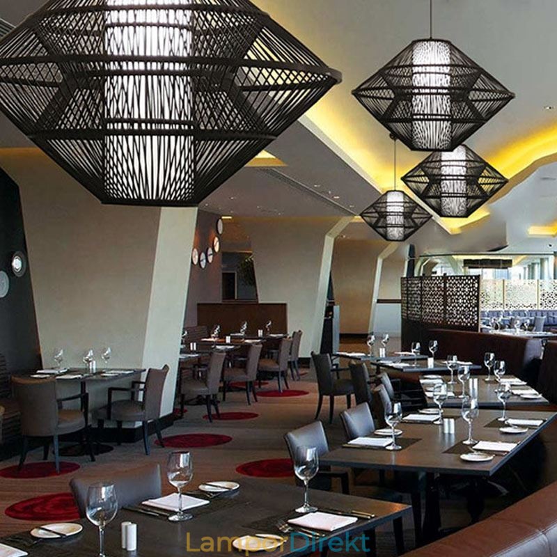 Gyroskop Design Bambu Taklampa