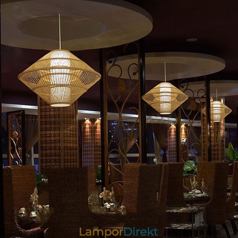 Gyroskop Design Bambu Taklampa