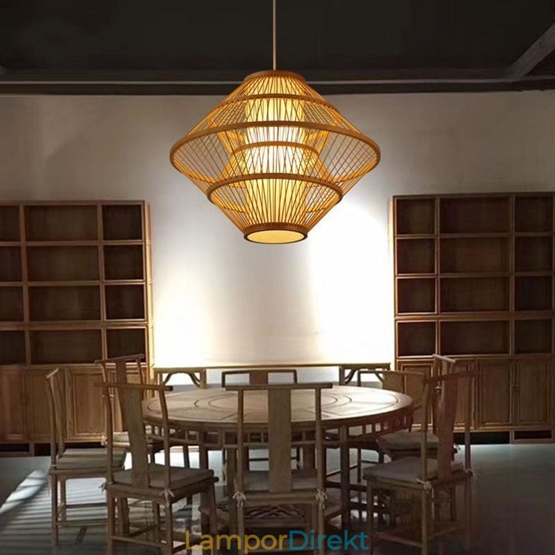Gyroskop Design Bambu Taklampa