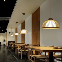 Modern Enkel Nedåtgående Taklampa Special Taklampa I Bambu Vid Sängbelysning