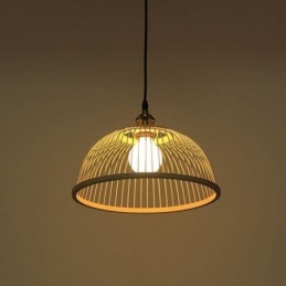Modern Enkel Nedåtgående Taklampa Special Taklampa I Bambu Vid Sängbelysning