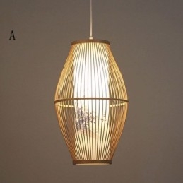 Klassisk Handgjord Taklampa I Bambu