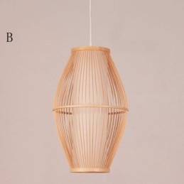 Klassisk Handgjord Taklampa I Bambu