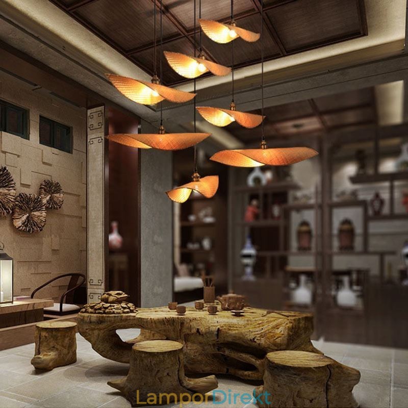 Creative Leaf Pendel Light Contemporary Bambu Pendel Light Tearoom Lighting