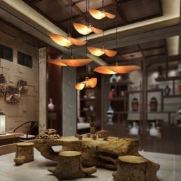 Creative Leaf Pendel Light Contemporary Bambu Pendel Light Tearoom Lighting