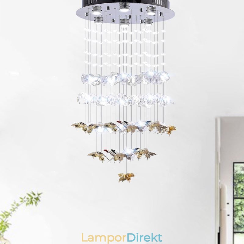 Nordic Pendellampa Creative Butterfly Glass Pendellampa