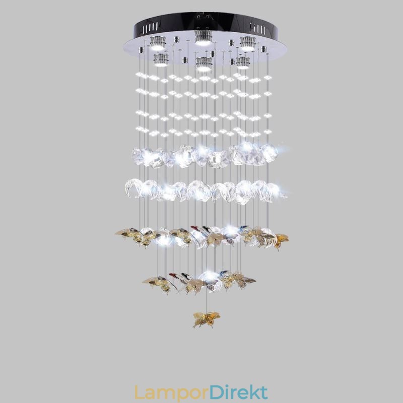 Nordic Pendellampa Creative Butterfly Glass Pendellampa