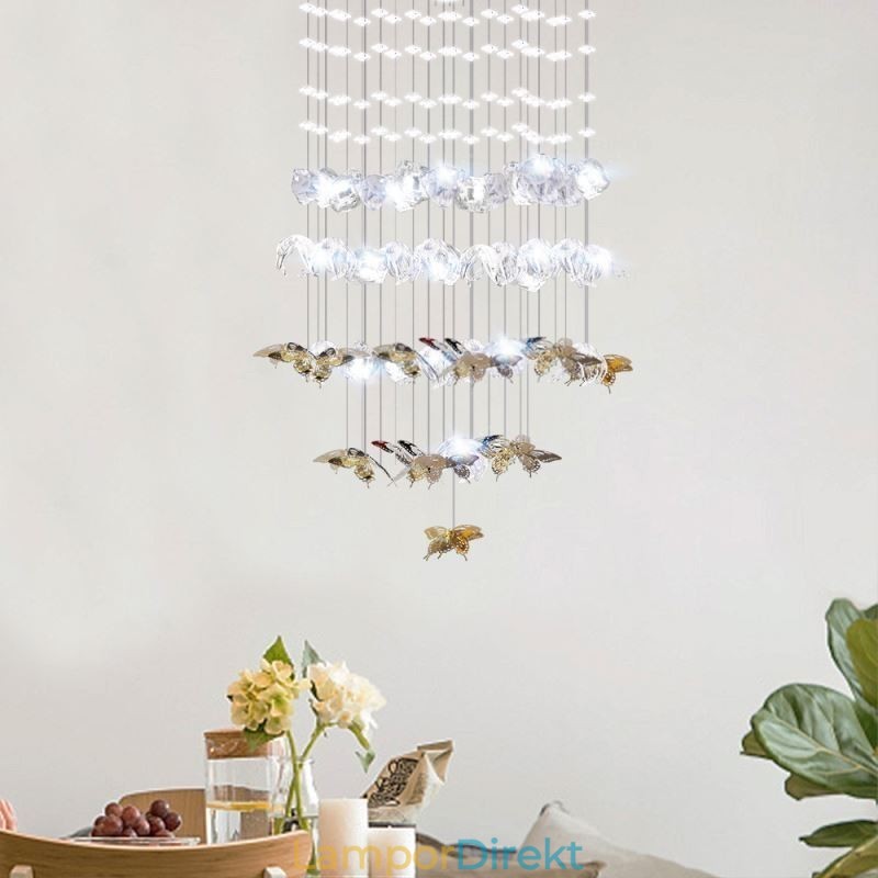 Nordic Pendellampa Creative Butterfly Glass Pendellampa