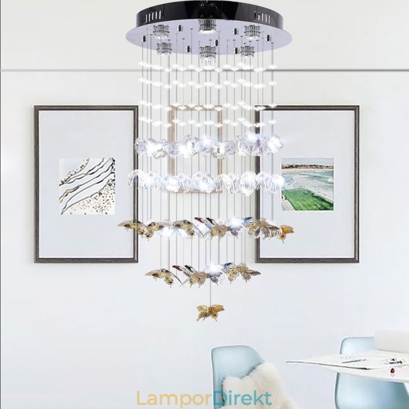 Nordic Pendellampa Creative Butterfly Glass Pendellampa