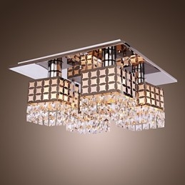 Ljuskrona Modern Crystal Stainless Living 4 Lights
