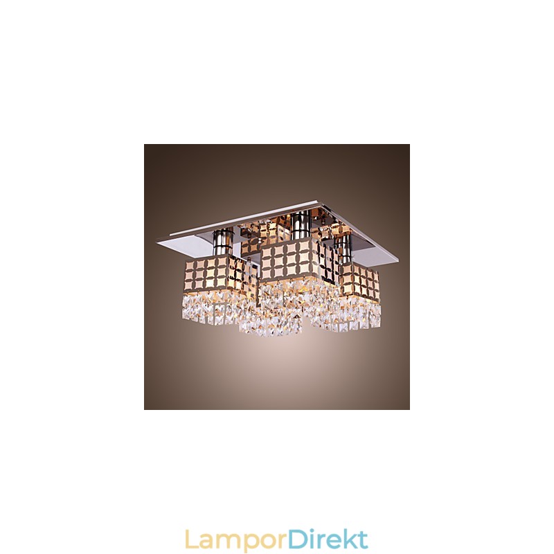 Ljuskrona Modern Crystal Stainless Living 4 Lights