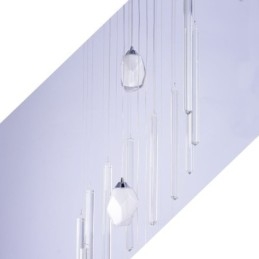 Cluster Pendel Light Modern Stor Pendel Kristallkrona Duplex Trappa