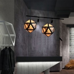 Geometrisk Hänglampa Diamantformad 3D-Genomskinlig Design