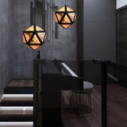 Geometrisk Hänglampa Diamantformad 3D-Genomskinlig Design