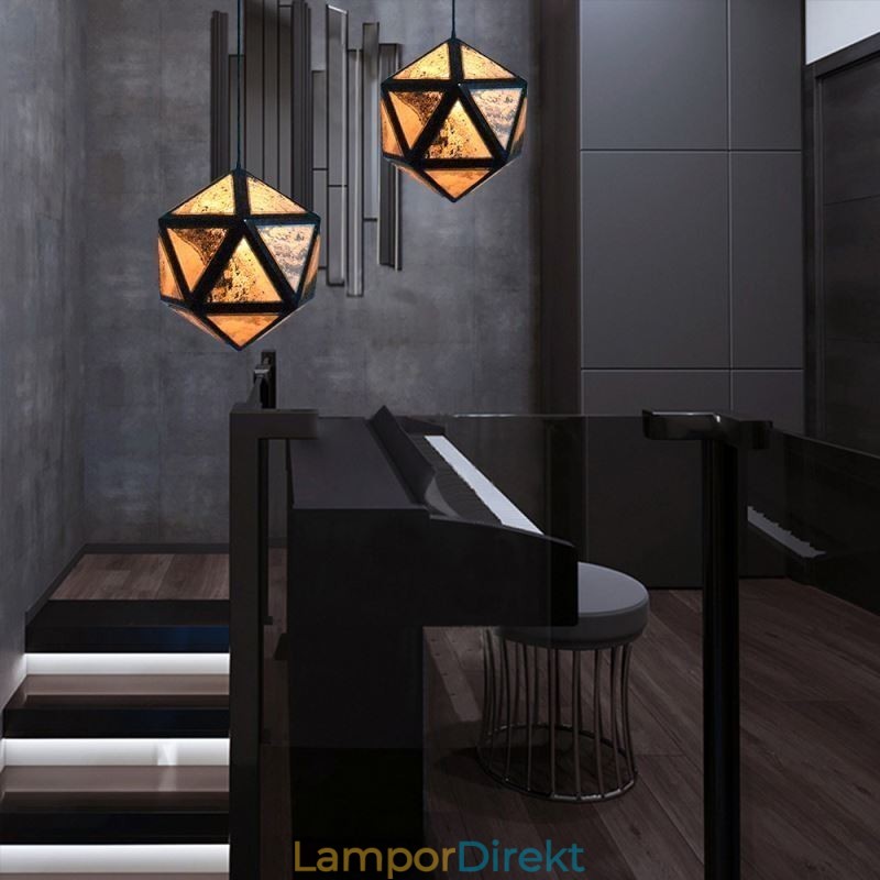 Geometrisk Hänglampa Diamantformad 3D-Genomskinlig Design