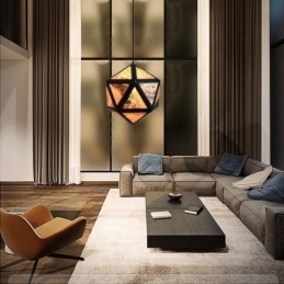 Geometrisk Hänglampa Diamantformad 3D-Genomskinlig Design