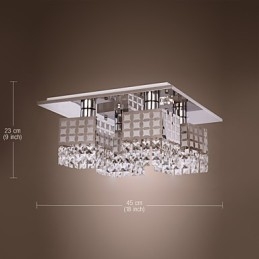 Ljuskrona Modern Crystal Stainless Living 4 Lights