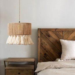 Hamp Rep Pendel Light Retro Dekoration Taklampa Tofs Lampskärm