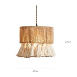 Hamp Rep Pendel Light Retro Dekoration Taklampa Tofs Lampskärm