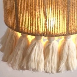 Hamp Rep Pendel Light Retro Dekoration Taklampa Tofs Lampskärm