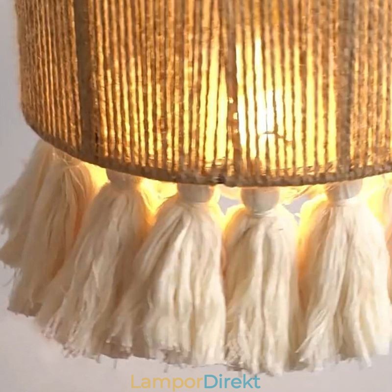 Hamp Rep Pendel Light Retro Dekoration Taklampa Tofs Lampskärm