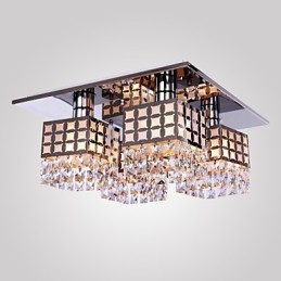 Ljuskrona Modern Crystal Stainless Living 4 Lights