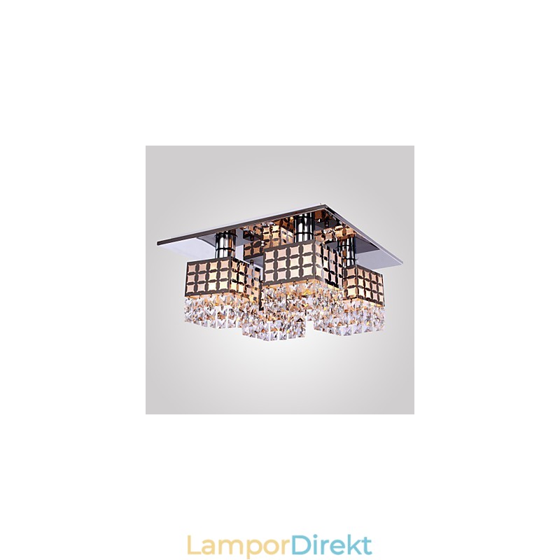 Ljuskrona Modern Crystal Stainless Living 4 Lights