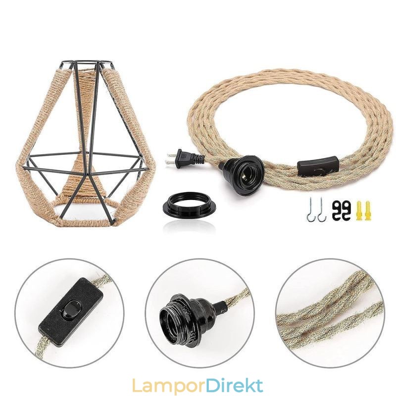 Retro Taklampa Hamparep Taklampa 5M Hängande Tråd
