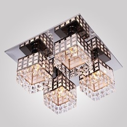 Ljuskrona Modern Crystal Stainless Living 4 Lights