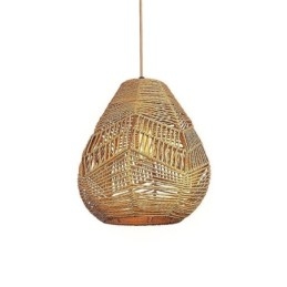 Nordic Retro Taklampa Naturpappersrep Handvävd Lampskärm