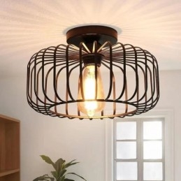 Enkel Infälld Taklampa För Fågelbur I Järn