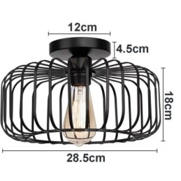 Enkel Infälld Taklampa För Fågelbur I Järn
