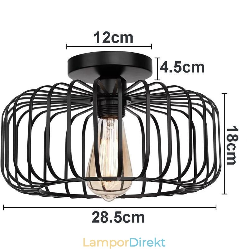 Enkel Infälld Taklampa För Fågelbur I Järn