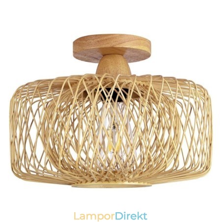 Retro Dubbellagers Taklampa Handvävd Bambu Lampskärm Taklampa Retro Dubbellagers Taklampa Handvävd Bambu Lampskärm Taklampa