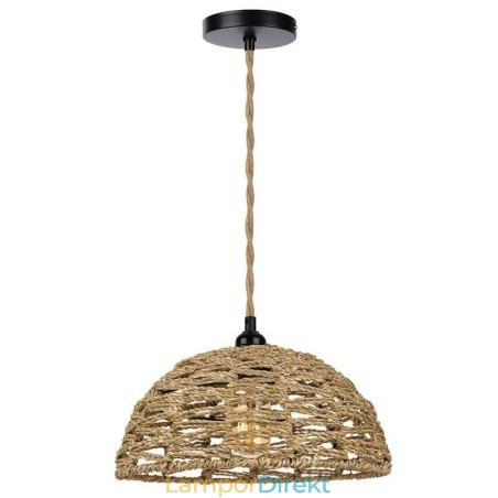 Country Retro Pendelljus Handvävd Pappersrep Lampskärm 30Cm Country Retro Pendelljus Handvävd Pappersrep Lampskärm 30Cm