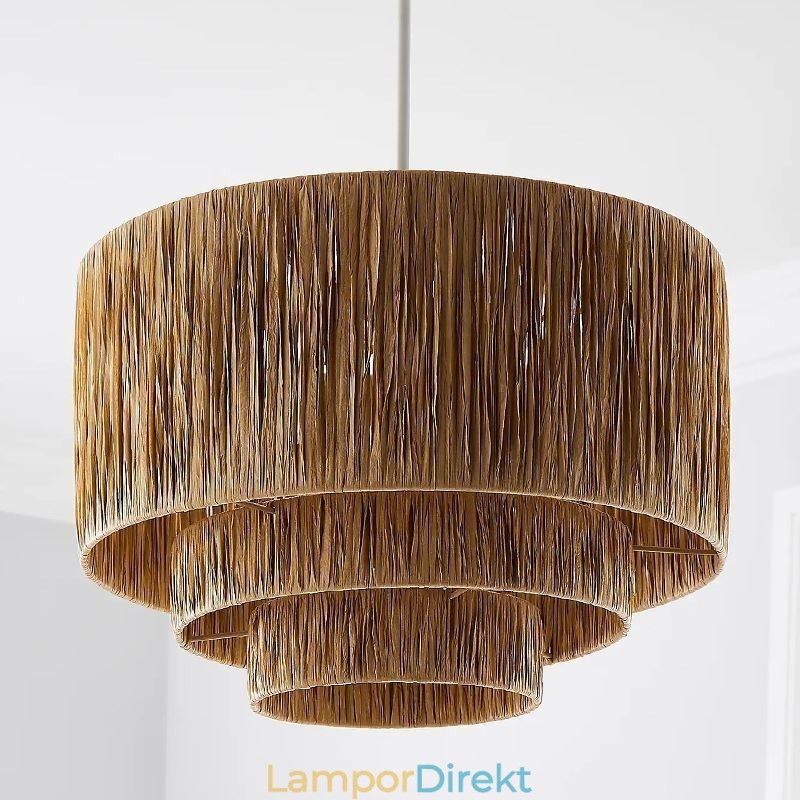 Country Retro Pendellampa Flerlagers Pappersrep Lampskärm Taklampa