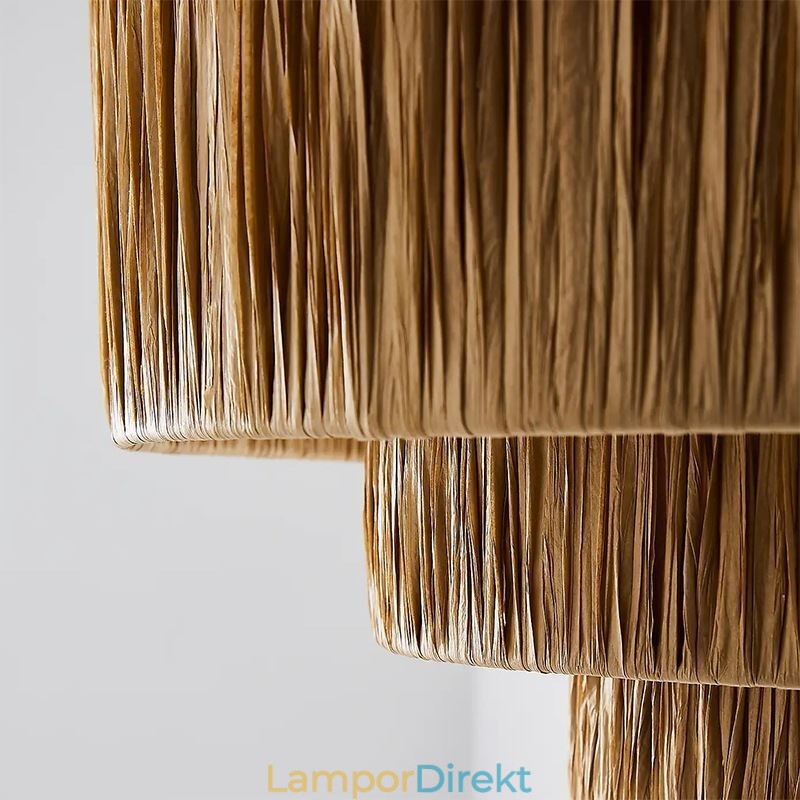 Country Retro Pendellampa Flerlagers Pappersrep Lampskärm Taklampa